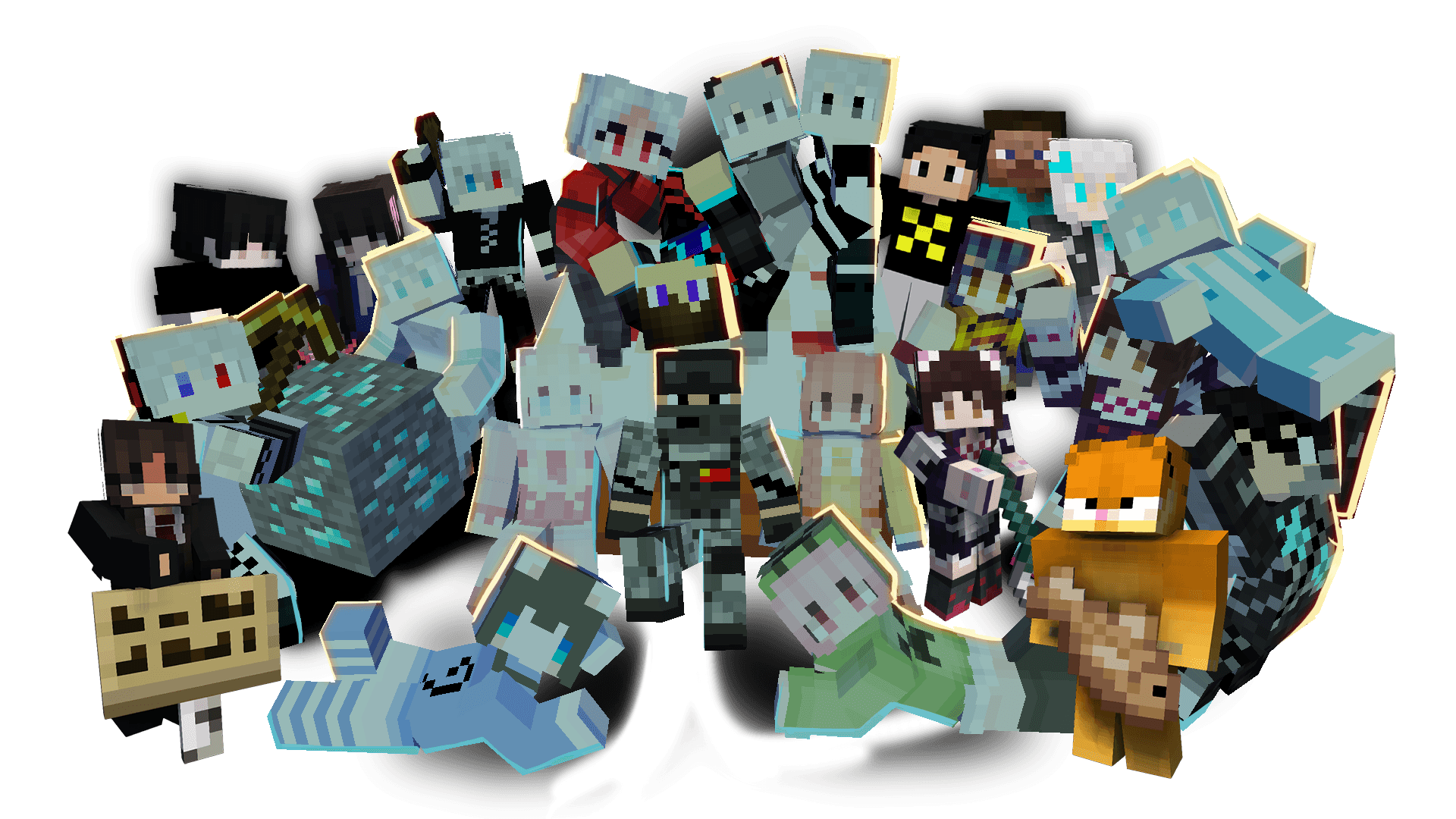 蛋白后宫制图团成员 Minecraft 合照